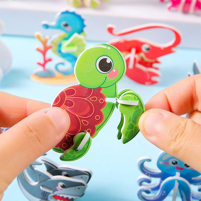 Children'S Paper Puzzle Ocean Underwater World Animal Boy Intelligence Advanced Puzzle Baby Early Education Educational Toys - Image 3